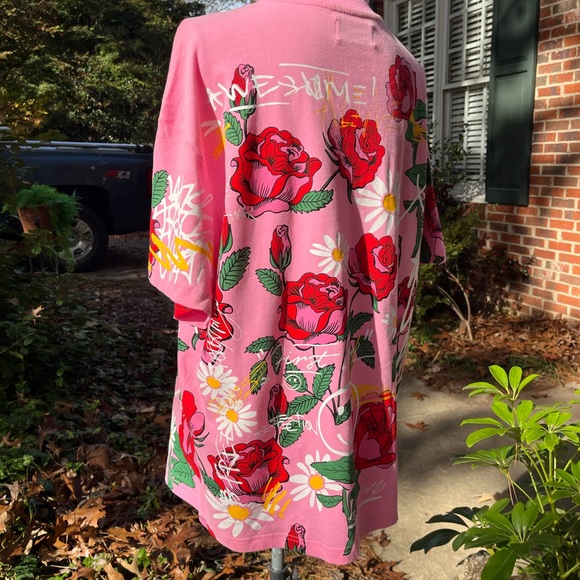 First Row Women’s Artsy Floral Tee, Pink, Large, NWOT - Picture 3 of 11